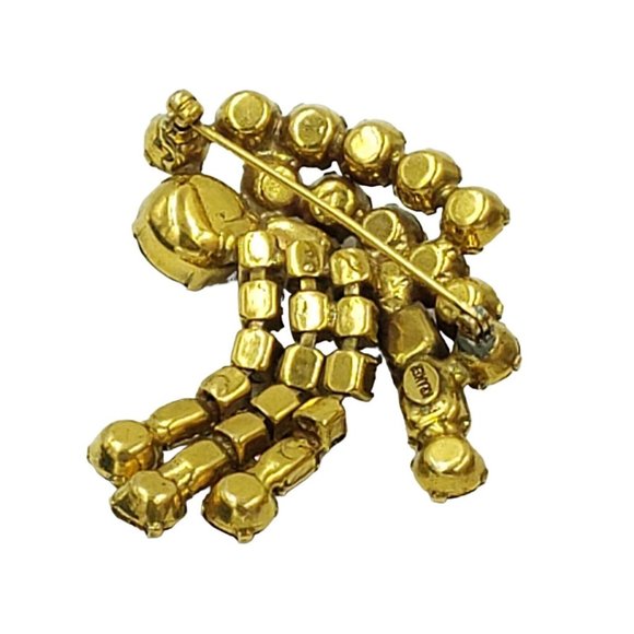 Kramer of New York Brooch Topaz Colored Rhinestone - Picture 9 of 12